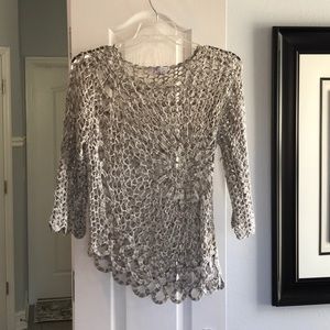 Silver mesh sweater